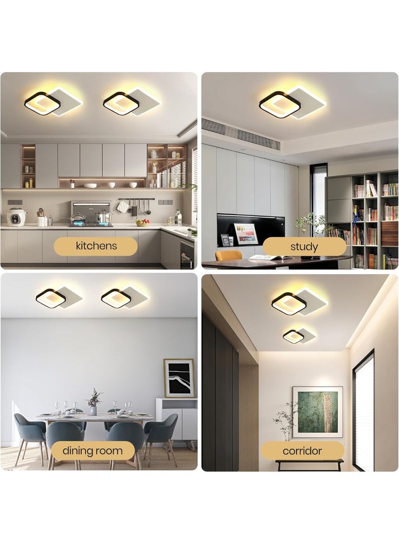 DUNISO Modern LED Ceiling Light, 24W LED Energy Saving Light with Adjustable Lighting, Three Color Temperature, Metal Square Design Ceiling Lighting for Hallway Entrance, Office, Bedroom, Kitchen - Image 5